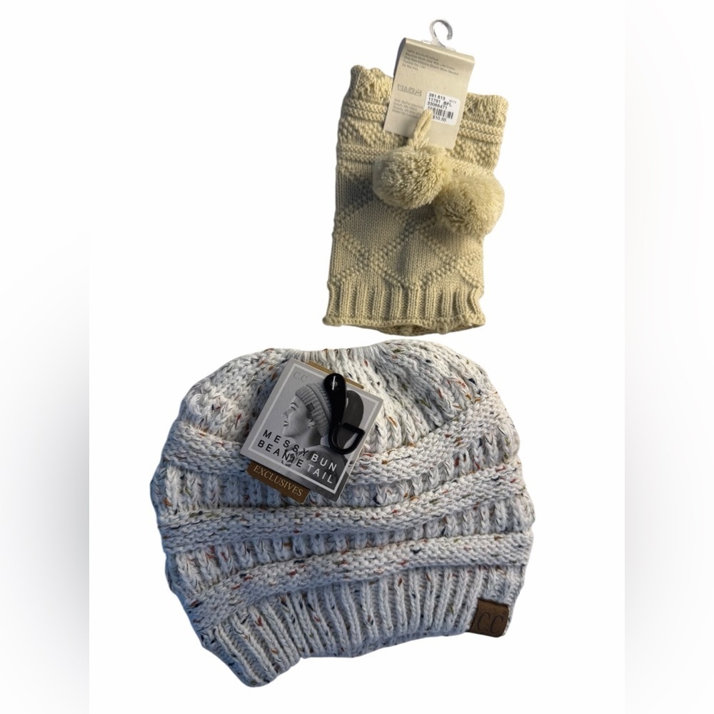 2 PC set Knit Boot Toppers & Knit BeNie